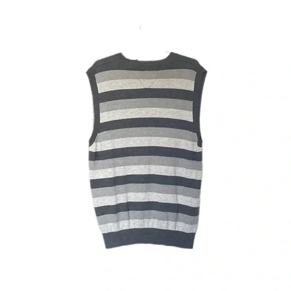 Tommy Hilfiger Wool Blend Gray White Striped Sweater Vest Men’s Large - Picture 4 of 8